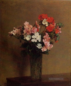 Klassische Blumen Werke - Geranien maler Henri Fantin Latour Blumen